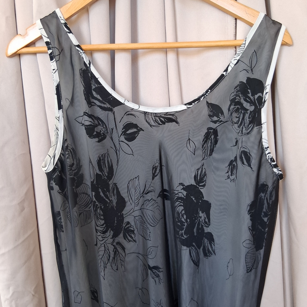 Express Black Sheer Floral Chemise